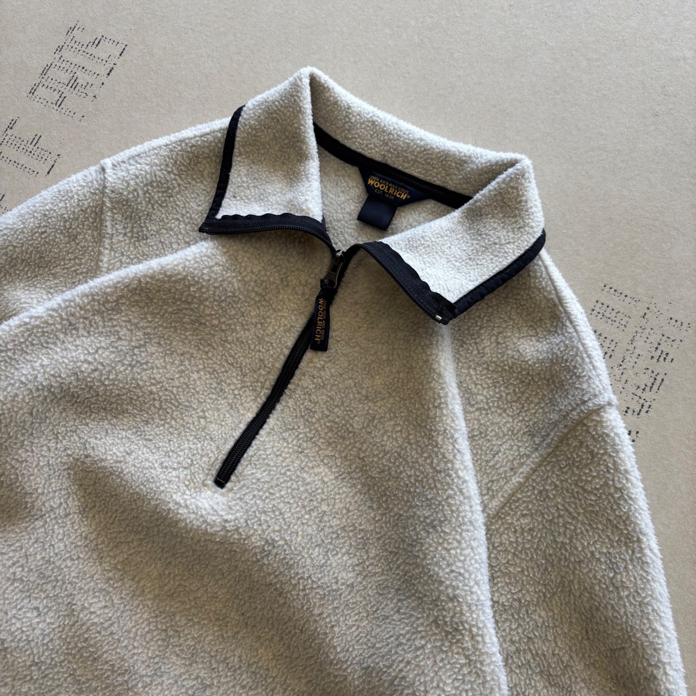 Vintage Woolrich Sherpa Fleece Quarter Zip Pullover Sweater